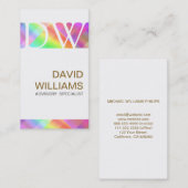 PROFESIONAL BLANCO ELEGANTE IRIDISCENTE HOLOGRAMA 名刺 (正面/裏面)