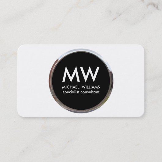 Profesional elegante metal círculo negro plata 名刺 (正面)