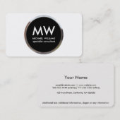 Profesional elegante metal círculo negro plata 名刺 (正面/裏面)