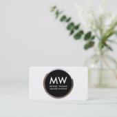 Profesional elegante metal círculo negro plata 名刺 (スタンド正面)