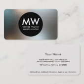 Profesional elegante metal círculo negro plata 名刺 (正面/裏面)