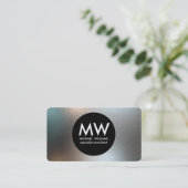 Profesional elegante metal círculo negro plata 名刺 (スタンド正面)