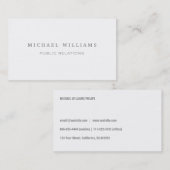 PROFESIONAL ELEGANTE MODERNO MINIMALISTA BLANCO 名刺 (正面/裏面)