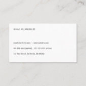 PROFESIONAL ELEGANTE MODERNO MINIMALISTA BLANCO 名刺 (裏面)