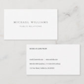 PROFESIONAL ELEGANTE MODERNO MINIMALISTA BLANCO 名刺 (正面/裏面)