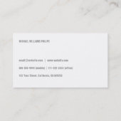 PROFESIONAL ELEGANTE MODERNO MINIMALISTA BLANCO 名刺 (裏面)