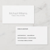 PROFESIONAL ELEGANTE MODERNO MINIMALISTA BLANCO 名刺 (正面/裏面)