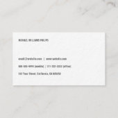 PROFESIONAL ELEGANTE MODERNO MINIMALISTA BLANCO 名刺 (裏面)