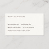 PROFESIONAL ELEGANTE MODERNO MINIMALISTA CREMA 名刺 (裏面)