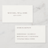 PROFESIONAL ELEGANTE MODERNO MINIMALISTA CREMA 名刺 (正面/裏面)