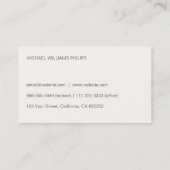 PROFESIONAL ELEGANTE MODERNO MINIMALISTA CREMA 名刺 (裏面)