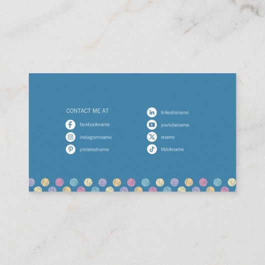 profesional elegante redes sociales azul 名刺 (裏面)