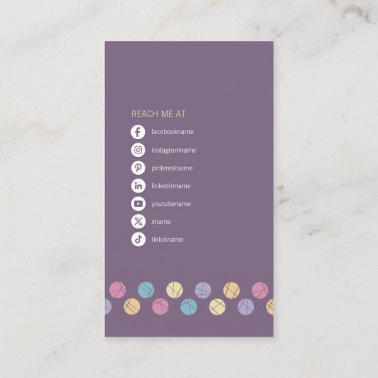 profesional elegante redes sociales morado 名刺 (裏面)