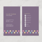 profesional elegante redes sociales morado 名刺