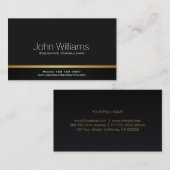 Profesional metal negro simple profesional oro 名刺 (正面/裏面)