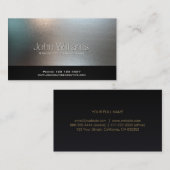 Profesional metal negro simple profesional plata 名刺 (正面/裏面)