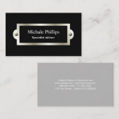 Profesional negro ventana elegante clásico serio 名刺 (正面/裏面)