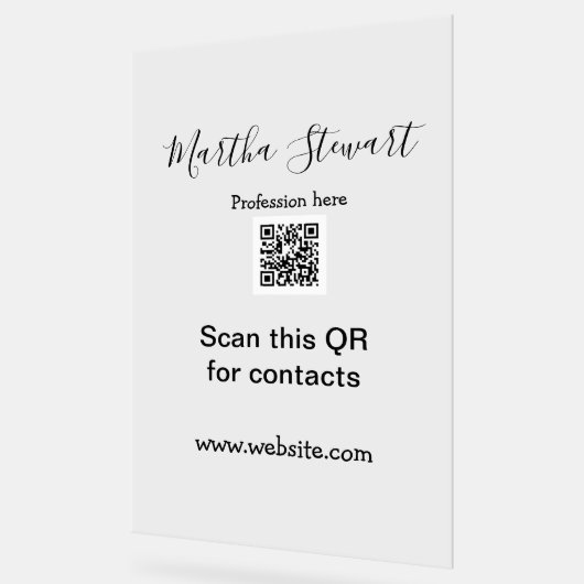 Profession add QR code details website company bus アクリルサイン (傾斜)