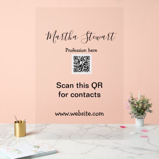 Profession add QR code details website company bus アクリルサイン (ウェディング)