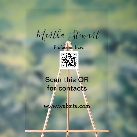 Profession add QR code details website company bus アクリルサイン (ニュートラル)