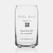 Profession add QR code details website company bus ガラス缶 (裏面)