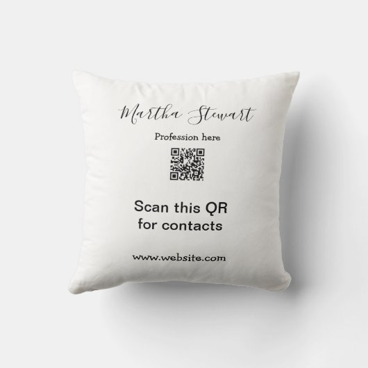 Profession add QR code details website company bus クッション (裏面)