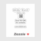 Profession add QR code details website company bus シール (シート)