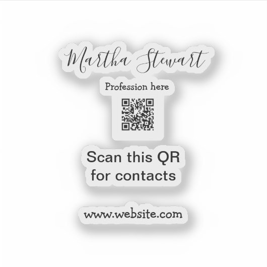 Profession add QR code details website company bus シール (正面)