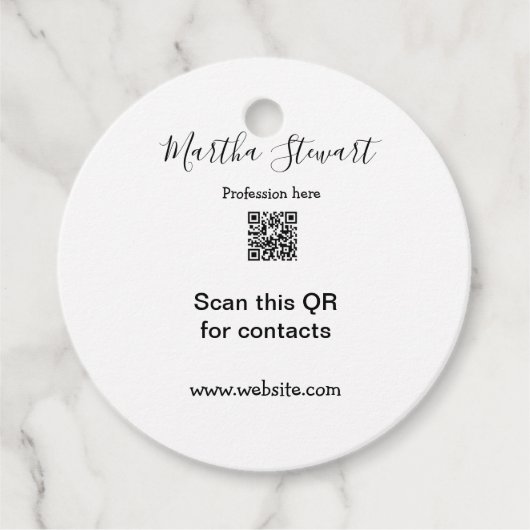 Profession add QR code details website company bus フェイバータグ (正面)