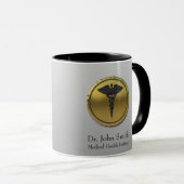 Professional 3D Gold Caduceus Emblem Medical マグカップ (正面右)