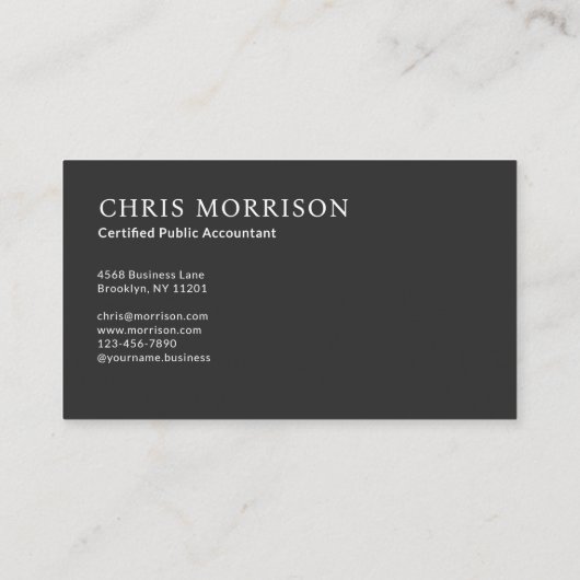 Professional Accountant CPA Tax Preparer  名刺 (裏面)