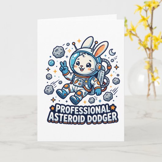 Professional Asteroid Dodger Bunny カード (黄色い花)
