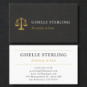 Professional Attorney Law Firm Linen Black Gold 名刺