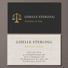 Professional Attorney Law Firm Linen Gold 名刺