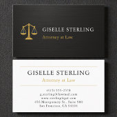 Professional Attorney Law Firm Metallic Black Gold 名刺