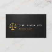 Professional Attorney Law Firm Metallic Black Gold 名刺 (正面)