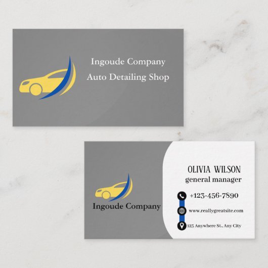 Professional Auto Detailing & Car Care Services 名刺 (正面/裏面)