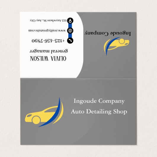 Professional Auto Detailing & Car Care Services 名刺 (外部フラット)