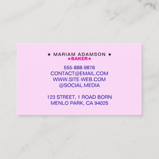 Professional Bakery Logo Company & Brand Slogan 名刺 (裏面)