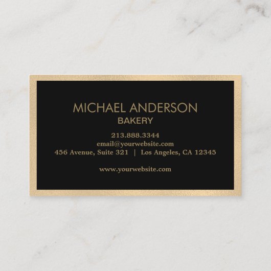 Professional Bakery Pastry Chef Black Gold         名刺 (裏面)