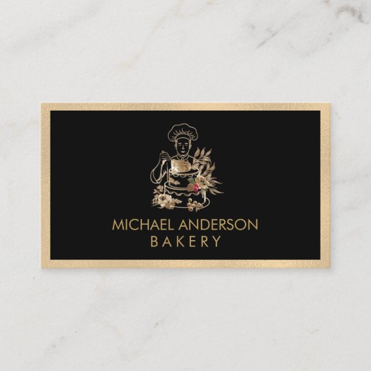 Professional Bakery Pastry Chef Black Gold 名刺 (正面)