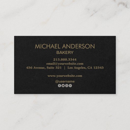 Professional Bakery Pastry Chef Black Gold 名刺 (裏面)