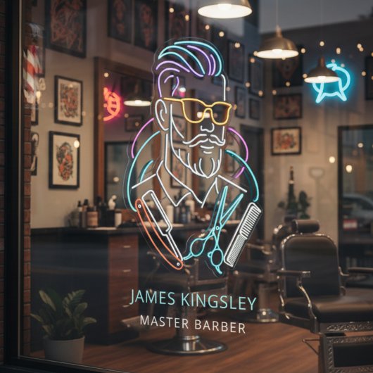 Professional Barber Haircut Shave Grooming Stylish ウィンドウサイン