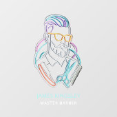 Professional Barber Haircut Shave Grooming Stylish ウィンドウサイン (シート)