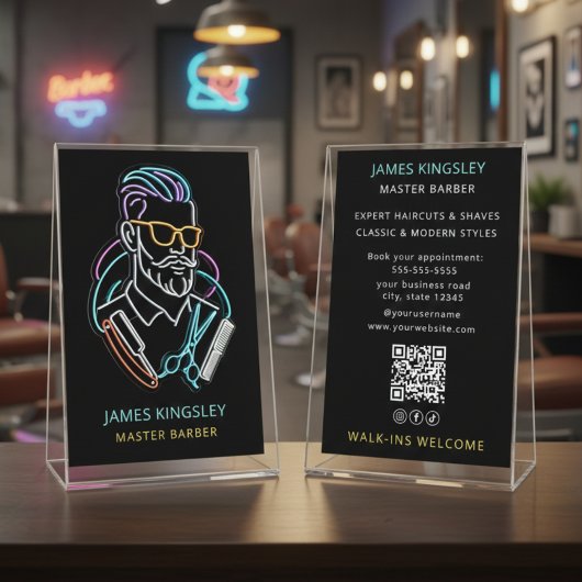 Professional Barber Haircut Shave Grooming Stylish チラシ