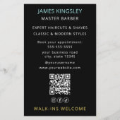 Professional Barber Haircut Shave Grooming Stylish チラシ (裏面)