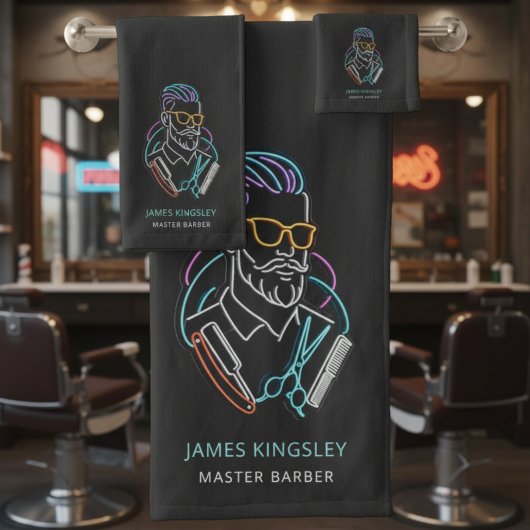 Professional Barber Haircut Shave Grooming Stylish バスタオルセット