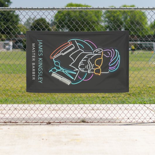 Professional Barber Haircut Shave Grooming Stylish 横断幕 (インサイチュ)