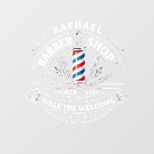 Professional Barber Shop ガラスステッカー – カスタムデザイン (シート)