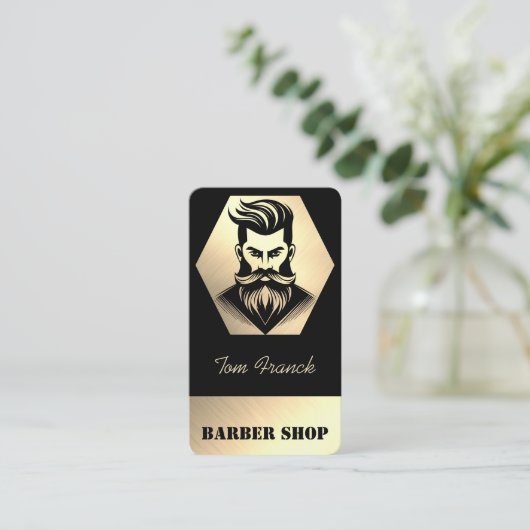 Professional Barber Shop black&Gold  名刺 (スタンド正面)